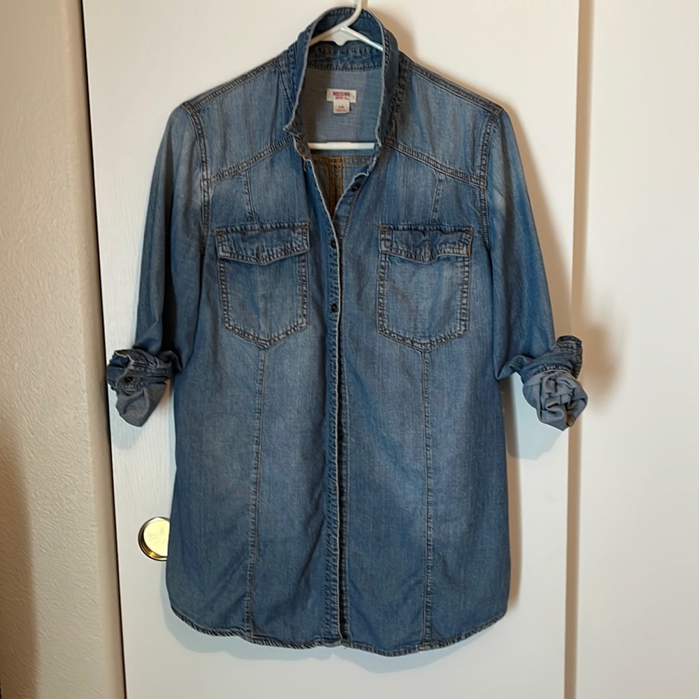 Large chambray top